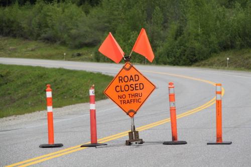 Jasper - wateroverlast road closed
