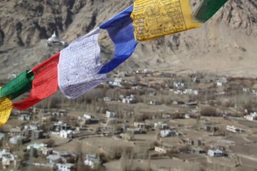 Ladakh - Gebedsvlaggen Tsemo Gompa